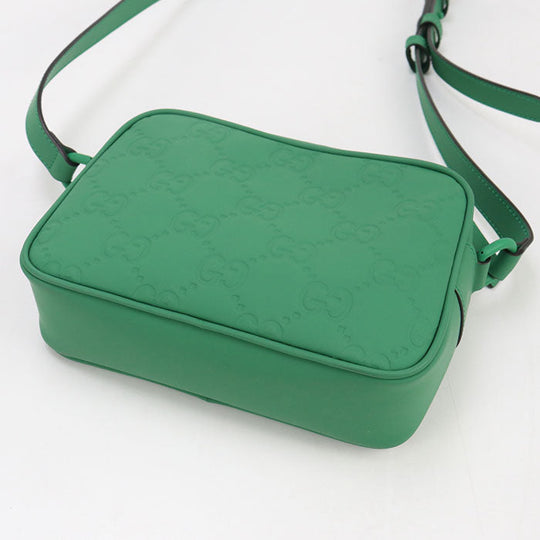 GUCCI 771321 Shoulder Bag Effect Mini GG Rubber Crossbody Bags rubber green mens