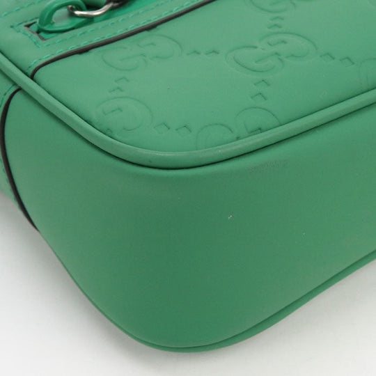 GUCCI 771321 Shoulder Bag Effect Mini GG Rubber Crossbody Bags rubber green mens