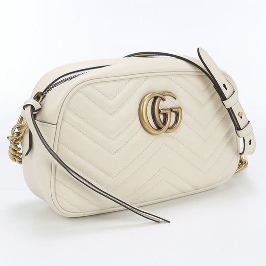 GUCCI 447632 Shoulder Bag GG Marmont Small Shoulder Bag/Quilted Pochette Bag leather white Women
