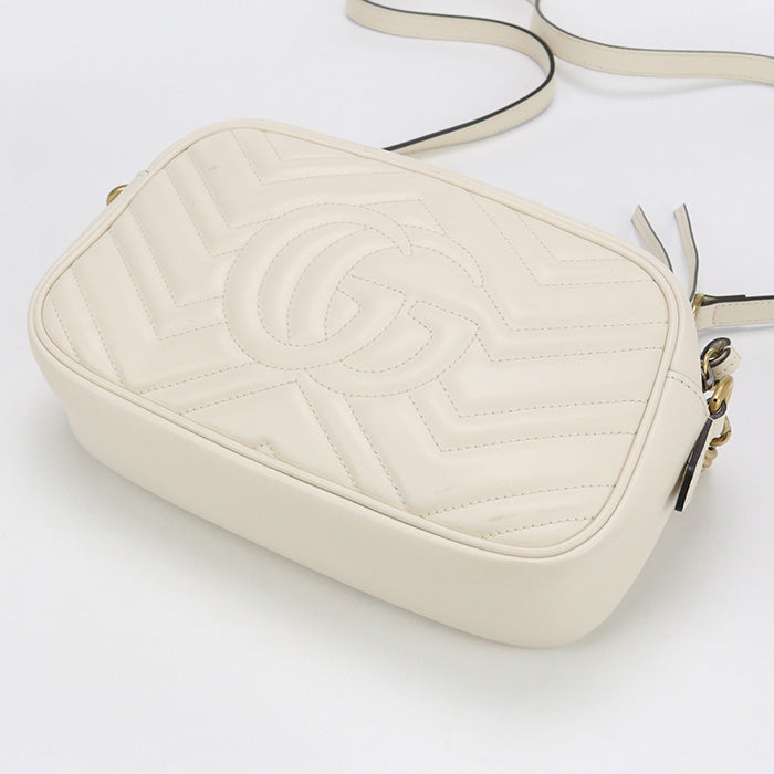 GUCCI 447632 Shoulder Bag GG Marmont Small Shoulder Bag/Quilted Pochette Bag leather white Women