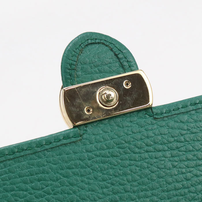 GUCCI 615523 Interlocking G Chain wallet leather Green Women