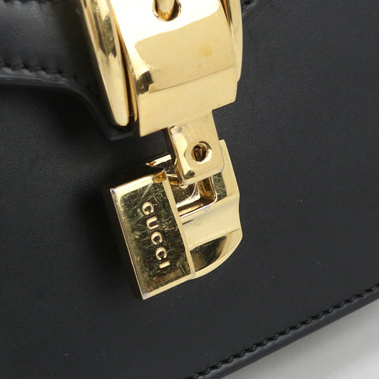 GUCCI 470270 Handbag Sylvie Sherry Line 2WAY handbag leather black Women