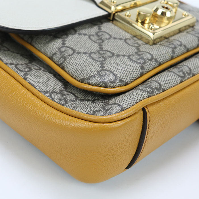 GUCCI 658487 2WAY handbag Padlock Shoulder Bag GG Supreme beige Women