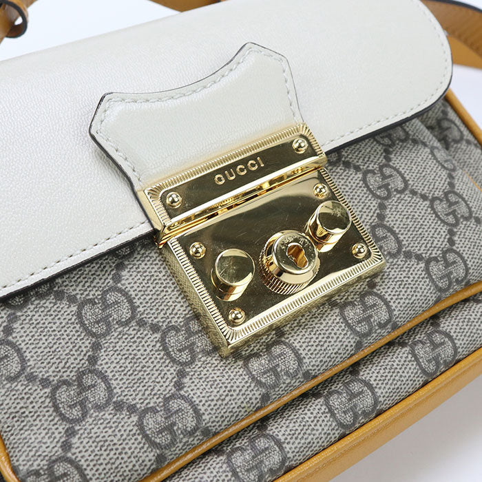 GUCCI 658487 2WAY handbag Padlock Shoulder Bag GG Supreme beige Women