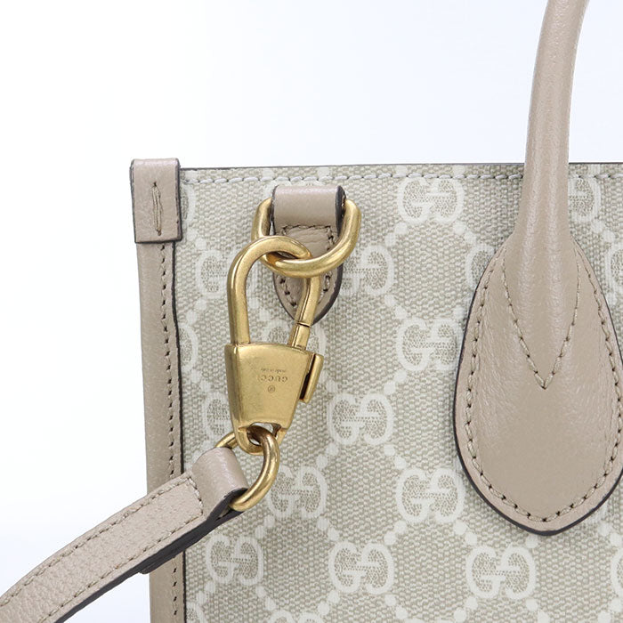 GUCCI 659983 Tote Bag Interlocking G 2WAY Tote Bag GG Supreme, leather beige Women
