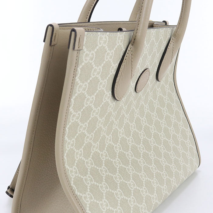 GUCCI 659983 Tote Bag Interlocking G 2WAY Tote Bag GG Supreme, leather beige Women
