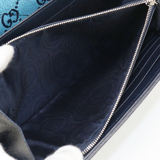 GUCCI 474575 Quilted GG Marmont Diagonal Shoulder Bag canvas/leather blue Women