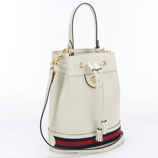 GUCCI GU89178 Small bucket bag Ofidia Handbag leather White Women