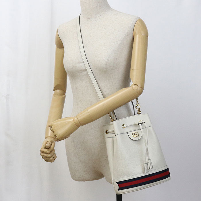 GUCCI GU89178 Small bucket bag Ofidia Handbag leather White Women