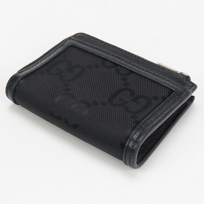 GUCCI GU89280 L-shaped zipper miniwallet Off the gridCoinPocket Nylon Black mens