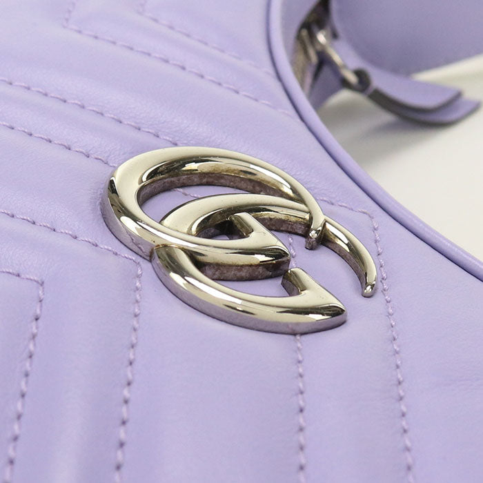 GUCCI 699514 2WAY GG Marmont Handbag leather purple Women
