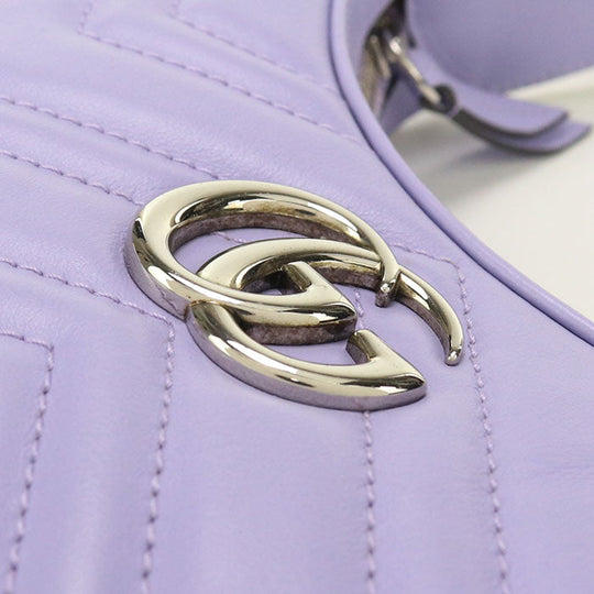 GUCCI 699514 2WAY GG Marmont Handbag leather purple Women