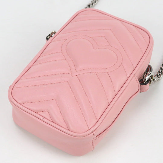 GUCCI 598597 Shoulder Bag GG Marmont Smartphone Shoulder Bag Quilted leather pink Women