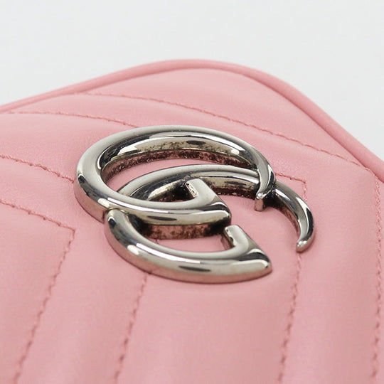 GUCCI 598597 Shoulder Bag GG Marmont Smartphone Shoulder Bag Quilted leather pink Women