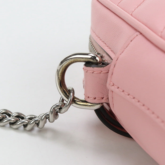 GUCCI 598597 Shoulder Bag GG Marmont Smartphone Shoulder Bag Quilted leather pink Women