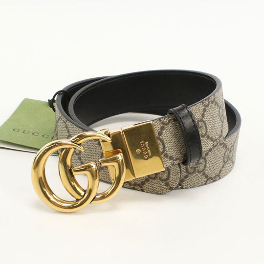 GUCCI 659417 92TIC 9769 belt GG Marmont Reversible belt GG Supreme Canvas, leather beige Women