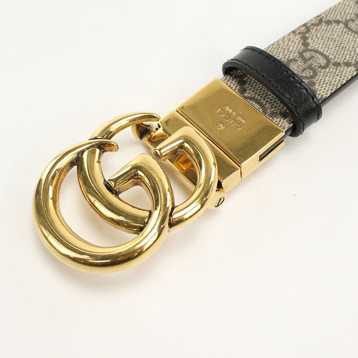 GUCCI 659417 92TIC 9769 belt GG Marmont Reversible belt GG Supreme Canvas, leather beige Women