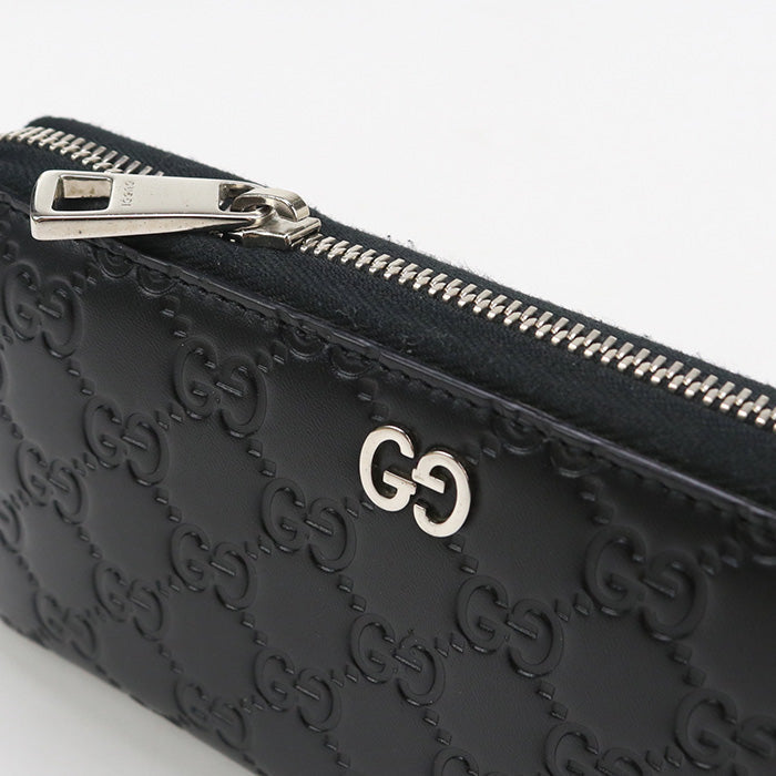GUCCI 473928 Zip around wallet Dorian PurseZip Around leather Black mens