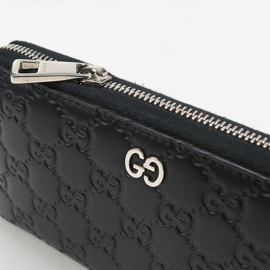 GUCCI 473928 Zip around wallet Dorian PurseZip Around leather Black mens