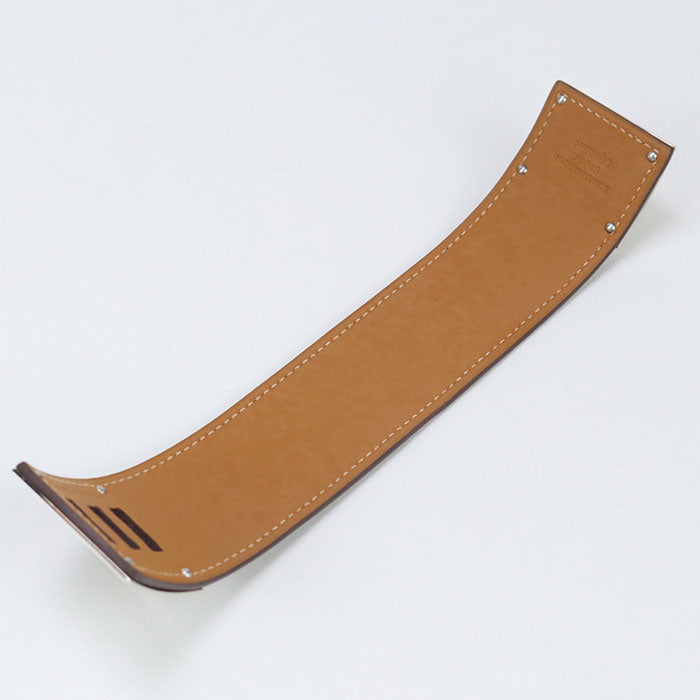 HERMES Bangle Kelly dog Bracelet leather, Gold Plated Brown Women