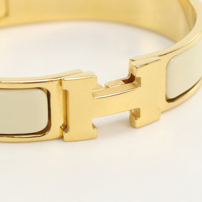 HERMES Bangle Click H Bracelet Gold plated, enamel gold Women