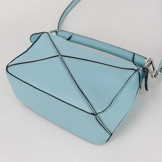 LOEWE Puzzle bag mini Handbag shoulderbag Calfskin blue Women