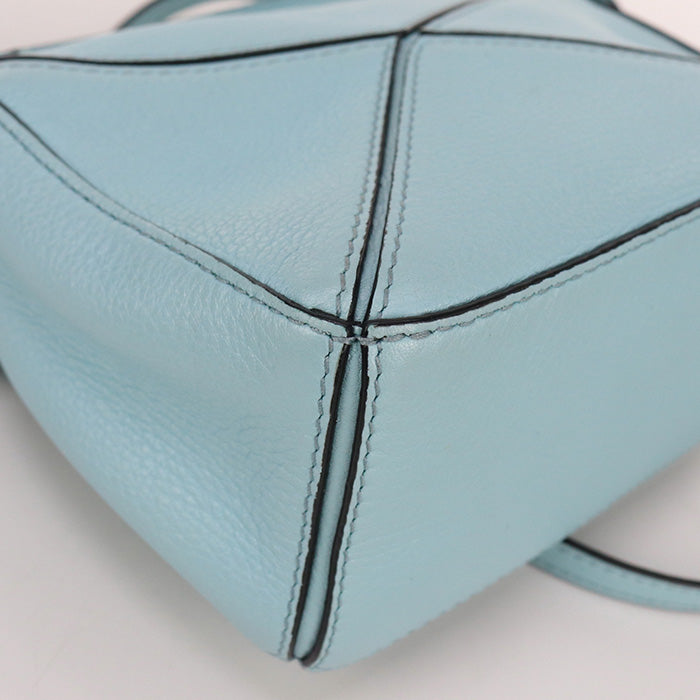 LOEWE Puzzle bag mini Handbag shoulderbag Calfskin blue Women