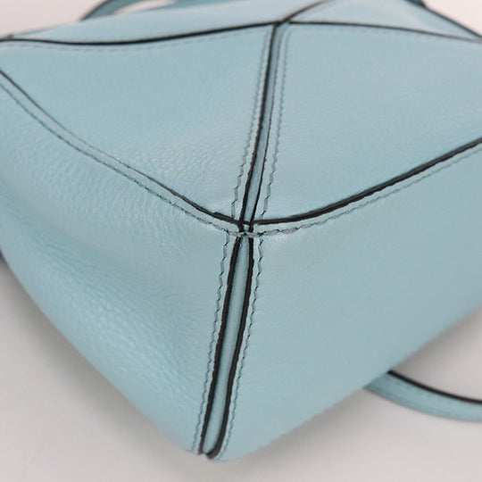 LOEWE Puzzle bag mini Handbag shoulderbag Calfskin blue Women