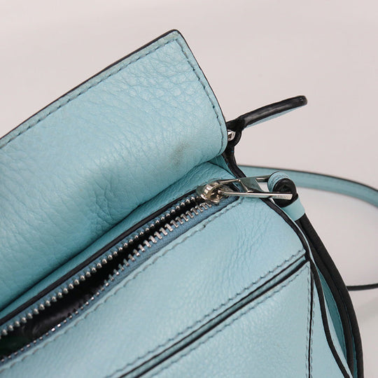 LOEWE Puzzle bag mini Handbag shoulderbag Calfskin blue Women