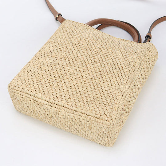 LOEWE A563R18X02 Basket bag Standard A5 Tote Bag 2WAY handbag Raffia, leather beige Women
