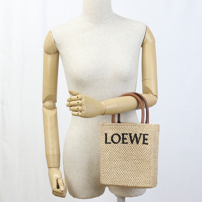 LOEWE A563R18X02 Basket bag Standard A5 Tote Bag 2WAY handbag Raffia, leather beige Women