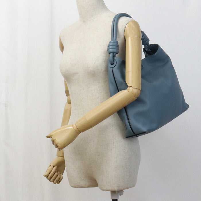 LOEWE Flamenco hobo small Semi-Shoulder Calfskin blue Women