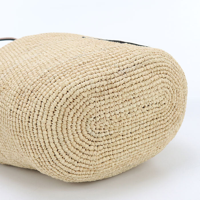 LOEWE LO88614 Drawstring Bag Shoulder Raffia beige Women