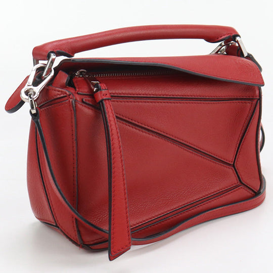 LOEWE Handbag Puzzle bag mini 2WAY bag leather Red Women