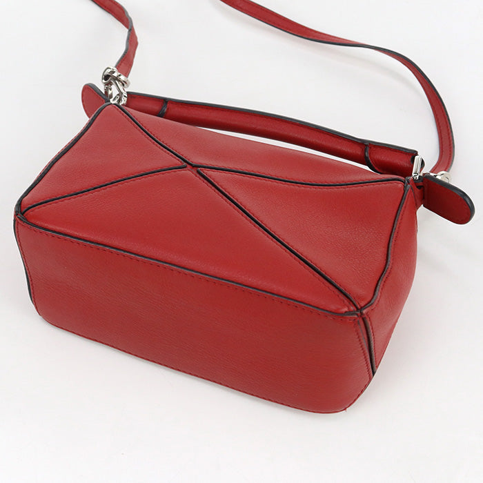 LOEWE Handbag Puzzle bag mini 2WAY bag leather Red Women