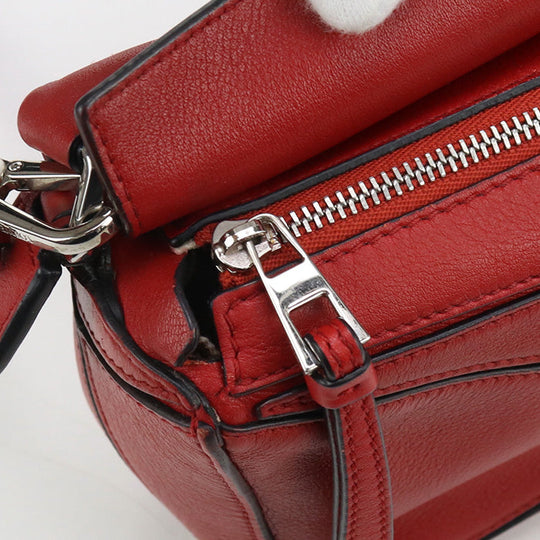 LOEWE Handbag Puzzle bag mini 2WAY bag leather Red Women