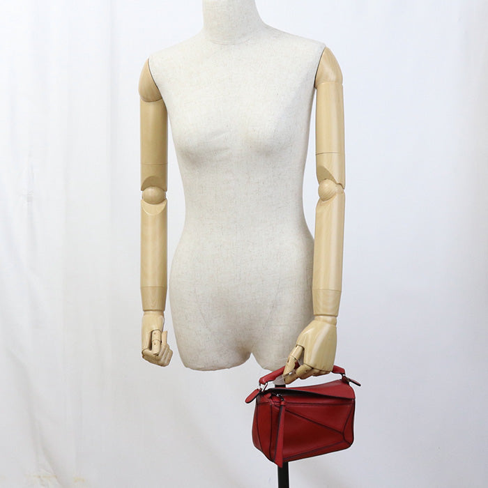 LOEWE Handbag Puzzle bag mini 2WAY bag leather Red Women