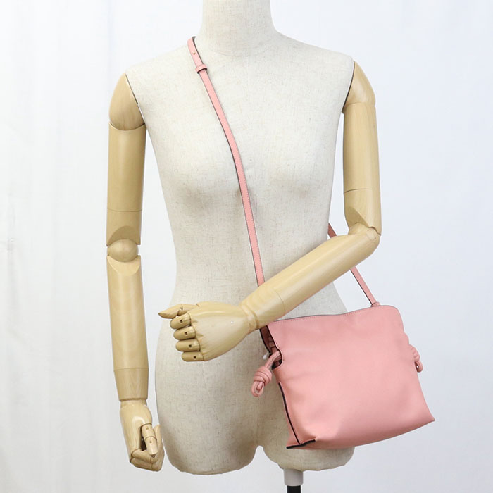 LOEWE A411FC2X37 Shoulder Bag Flamenco clutch mini Calfskin pink Women