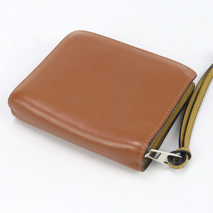 LOEWE Compact zip wallet anagram Folded wallet Calfskin  brown Women