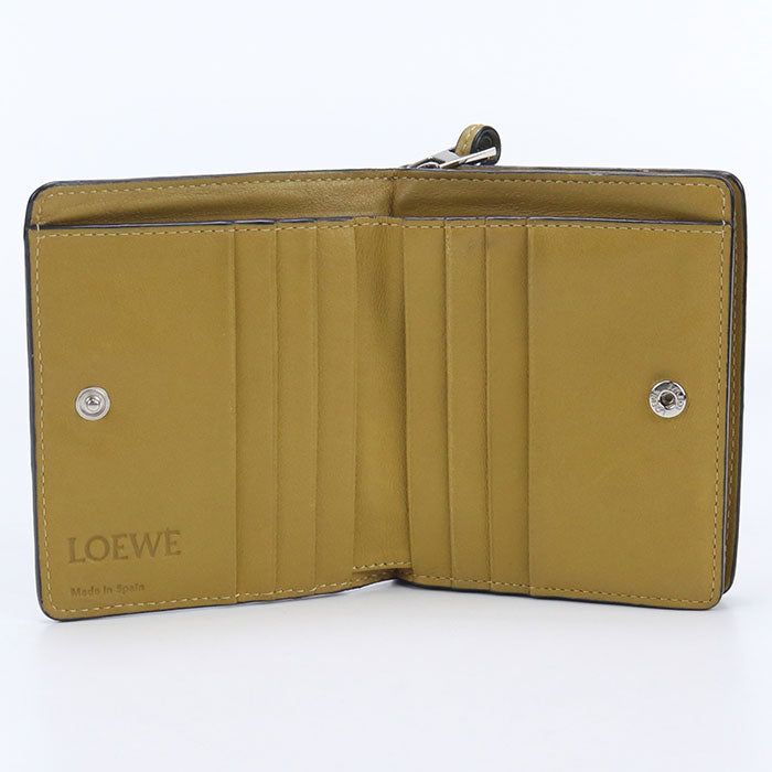 LOEWE Compact zip wallet anagram Folded wallet Calfskin  brown Women