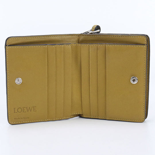 LOEWE Compact zip wallet anagram Folded wallet Calfskin  brown Women