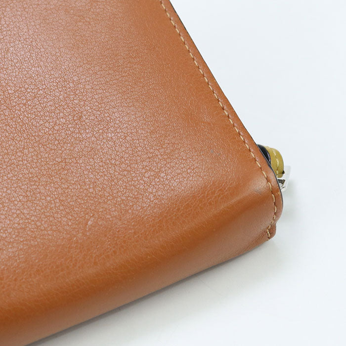 LOEWE Compact zip wallet anagram Folded wallet Calfskin  brown Women