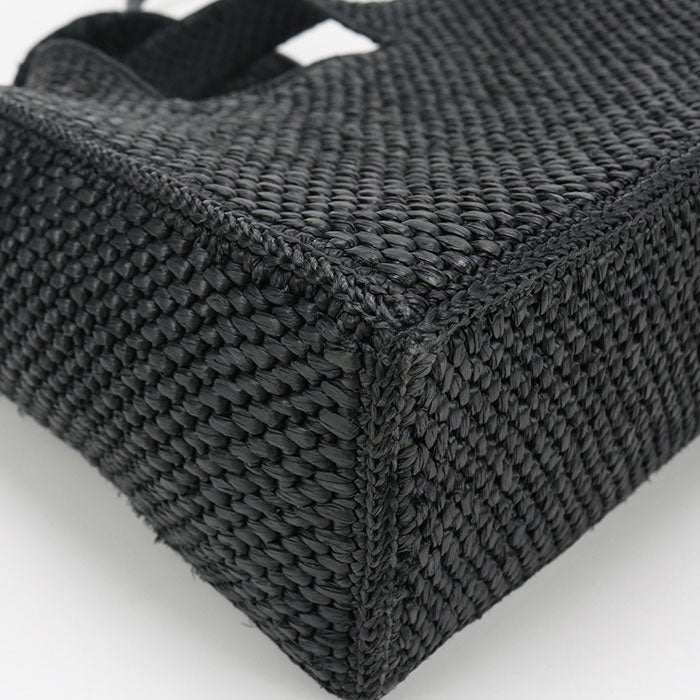 LOEWE LO89002 Tote Small Loewe Font Basket bag Raffia 2way Black Women