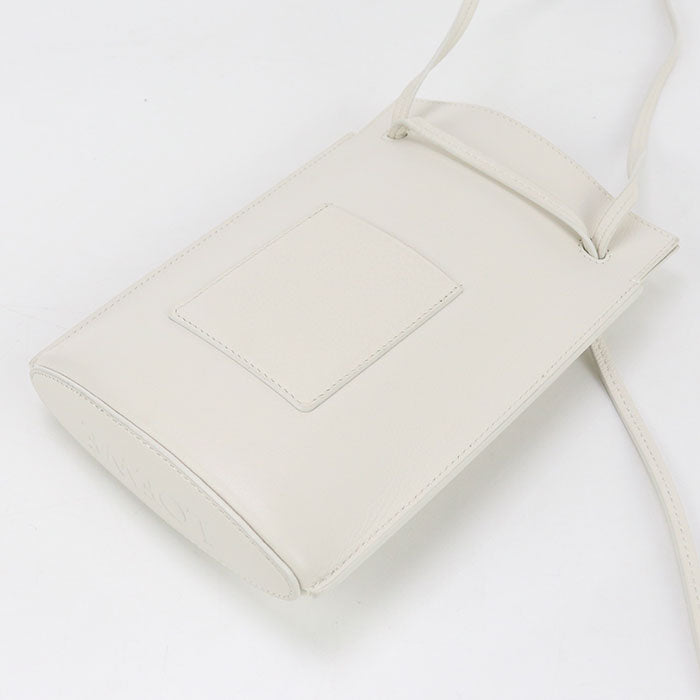 LOEWE LO89147 Dice Pocket Shoulder Bag Calfskin White Women