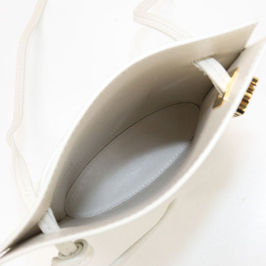 LOEWE LO89147 Dice Pocket Shoulder Bag Calfskin White Women