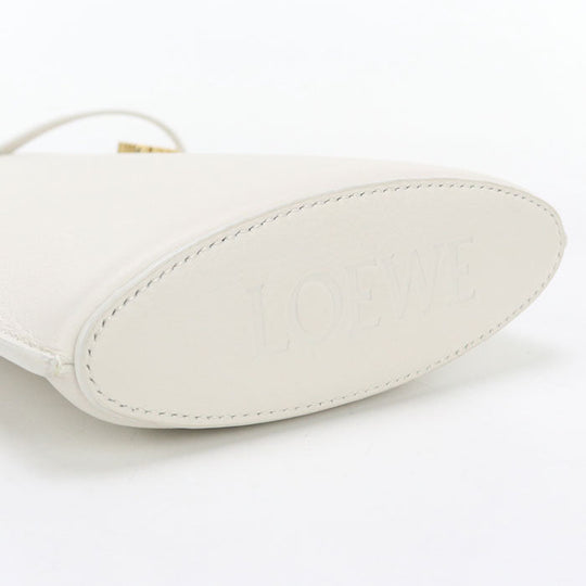 LOEWE LO89147 Dice Pocket Shoulder Bag Calfskin White Women