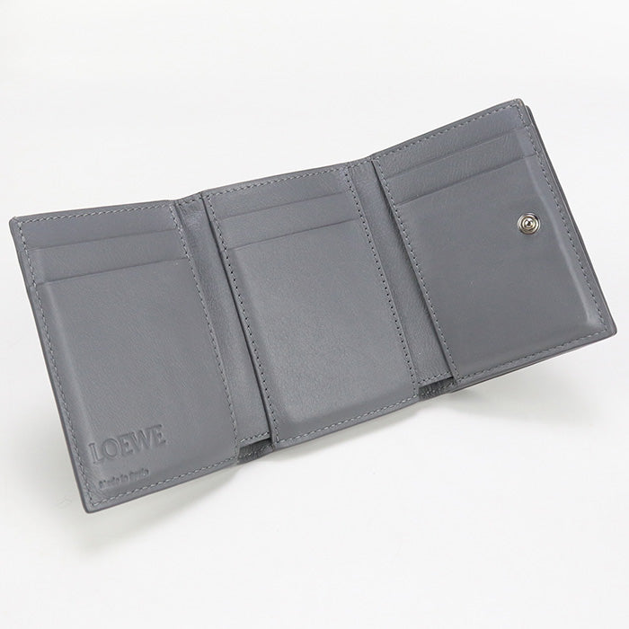 LOEWE LO89545 Trifold wallet anagram Three fold wallet Calfskin Gray Women