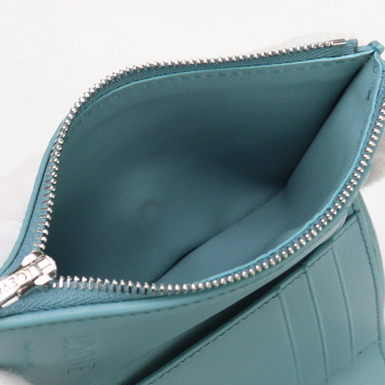 LOEWE LO89546 Vertical wallet small anagram Threefold wallet Calfskin blue Women