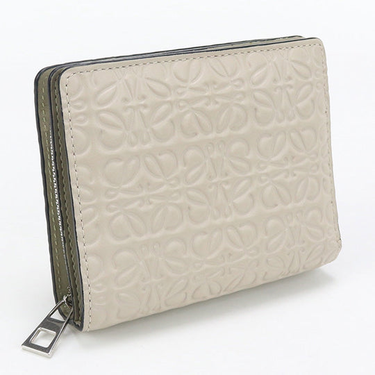 LOEWE LO89646 Folded wallet repeat Calfskin beige Women