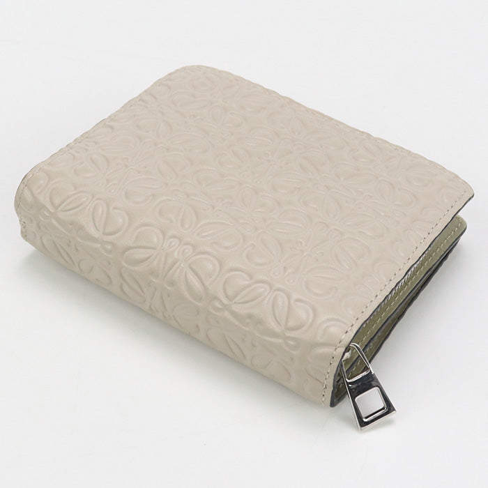 LOEWE LO89646 Folded wallet repeat Calfskin beige Women
